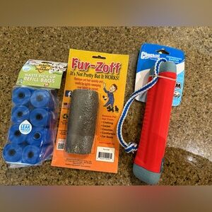 Pet Bundle- Dog Toy, Fur-Off, and Waste Pick Up Refills